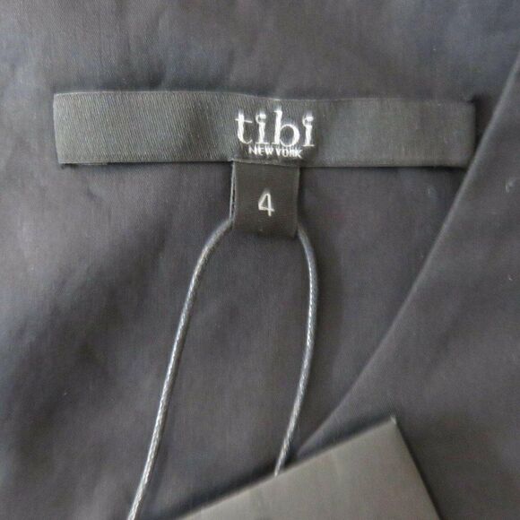 NEW TIBI NEW YORK 4 STRUCTURED CREPE CUT OUT RUFFLE SLEEVE DRESS - Picture 9 of 11